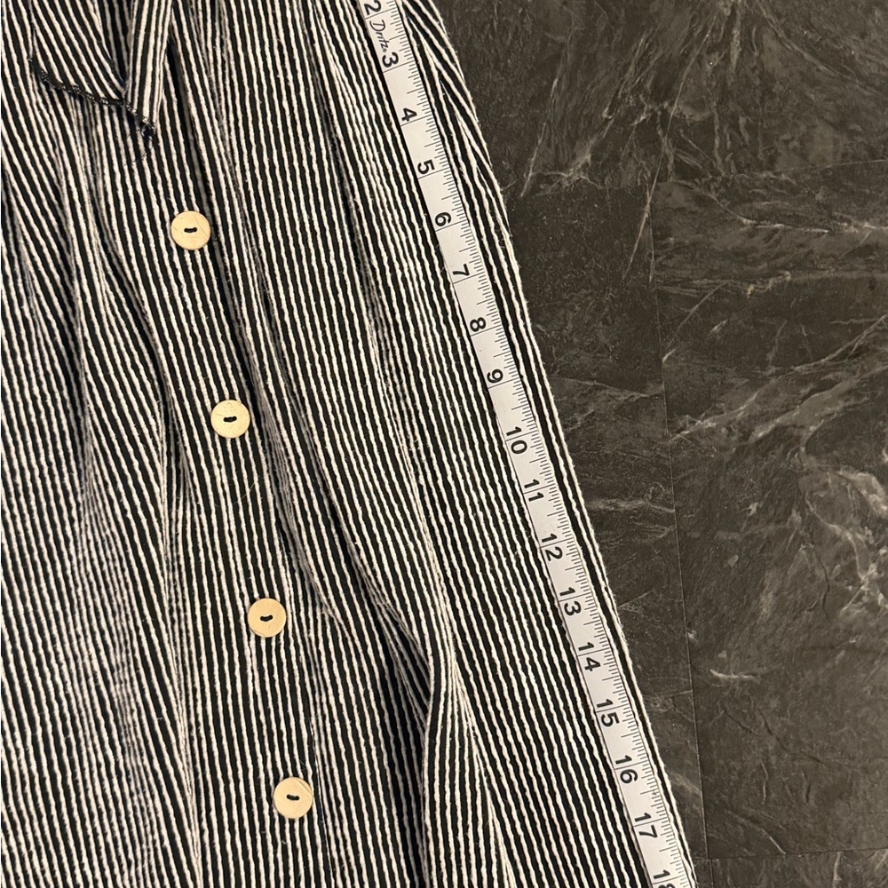 Caution To The Wind Black and White Button-Down Midi Dress - Picture 6 of 8
